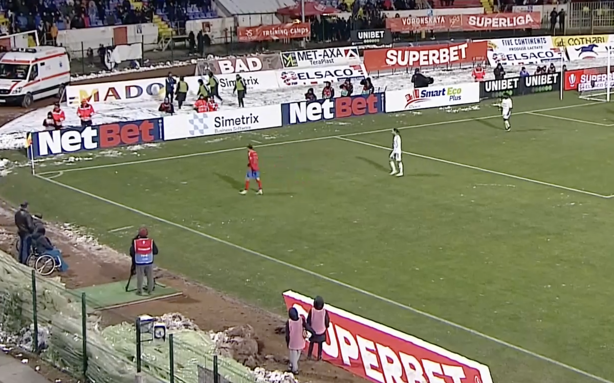 Gazonul de la Botoșani la meciul cu FCSB