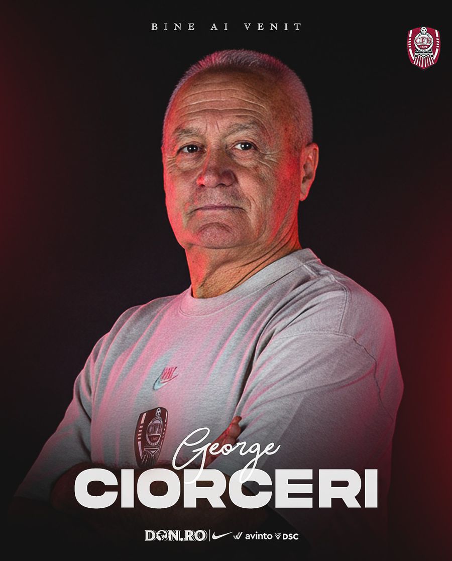 George Ciorceri, noul „principal” din acte al celor de la CFR Cluj // FOTO: Facebook @Fotbal Club CFR 1907 Cluj CFR Cluj a adus antrenor cu Licența UEFA PRO: „Bun venit și mult succes!”