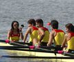 Georgeta Andrunache, între Elena Georgescu, Doina Ignat și Elisabeta Lipă, campioane olimpice la 8 plus 1 rame Atena 2004 Foto: Cristi Preda