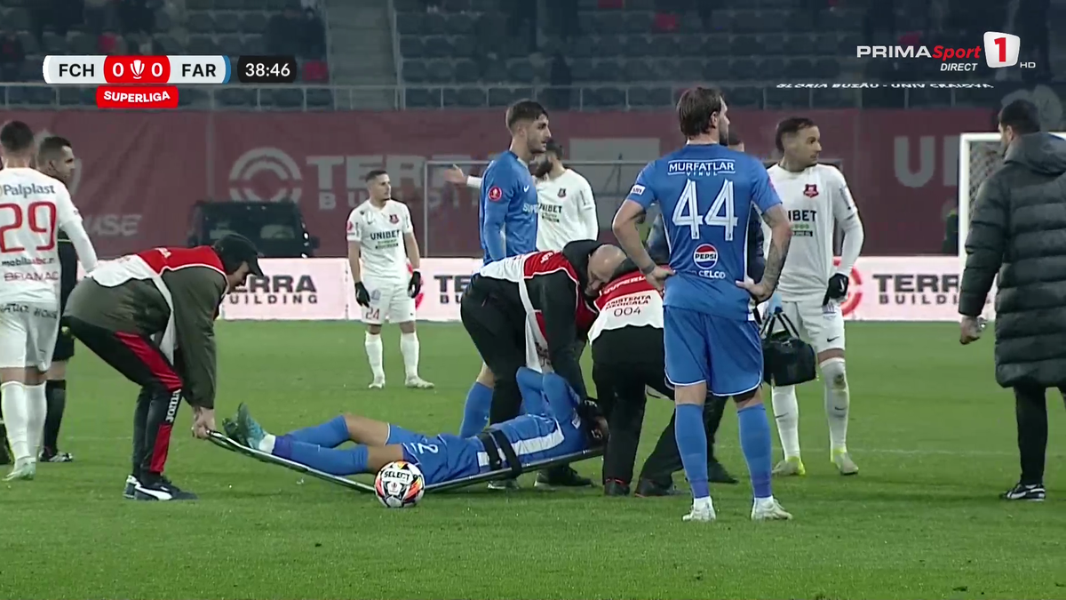 Ionuț Cercel a suferit o accidentare gravă în meciul Hermannstadt - Farul