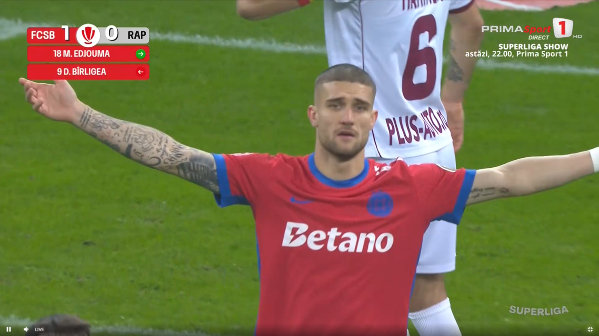 Daniel Bîrligea, furios după ce a fost schimbat în FCSB - Rapid