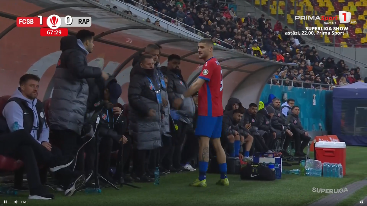 Daniel Bîrligea, furios după ce a fost schimbat în FCSB - Rapid