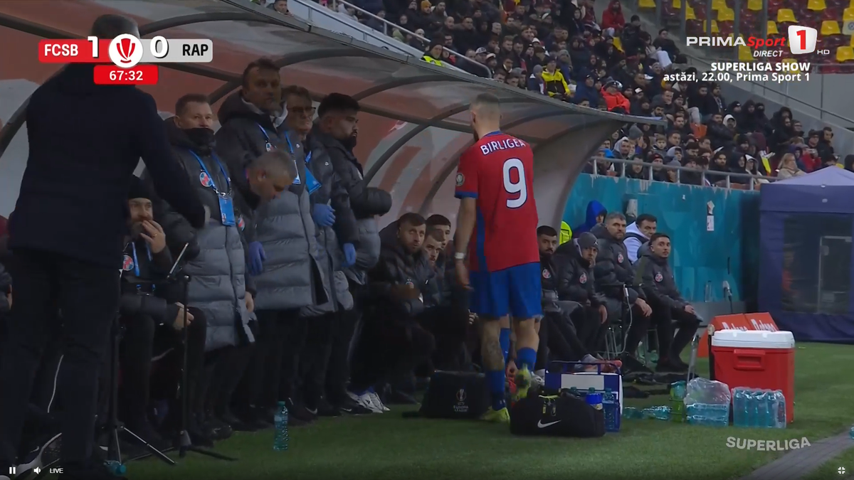 Daniel Bîrligea, furios după ce a fost schimbat în FCSB - Rapid