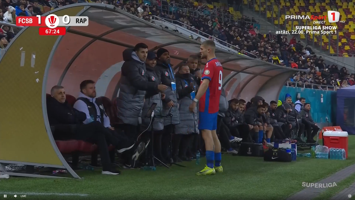 Daniel Bîrligea, furios după ce a fost schimbat în FCSB - Rapid