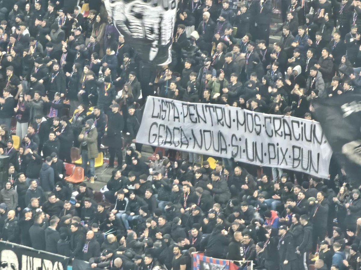 Mesajele apărute în peluze la FCSB - Rapid