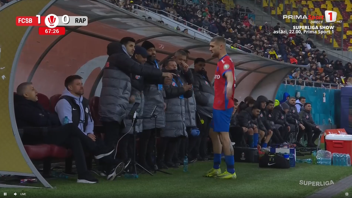 Daniel Bîrligea, furios după ce a fost schimbat în FCSB - Rapid