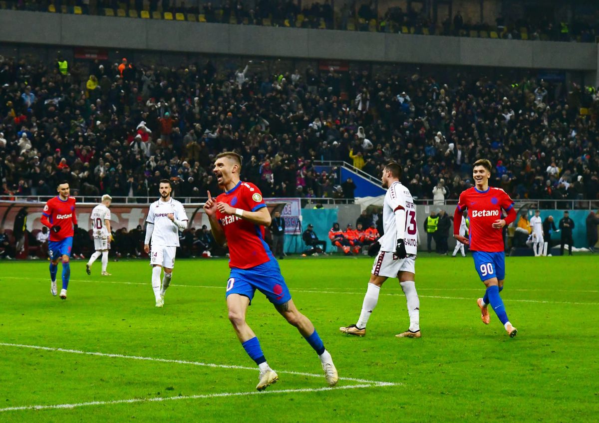 Rapid, executată după o fază pictată! FCSB, 6 pase consecutive pentru un gol fabulos pe Arenă