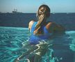 Simona Halep, la piscină, în Dubai / Sursă foto: InstaStory Simona Halep