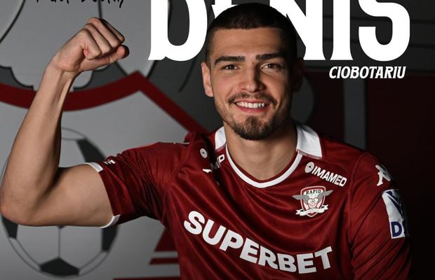 Denis Ciobotariu, prezentat oficial de Rapid » Prima imagine în tricoul giuleștenilor: „Se simțea mereu”