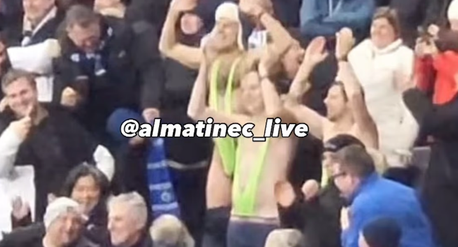 Trei suporteri ai echipei Club Brugge au fost arestați în Kazahstan / foto: @almatineec_live Trei fani au fost arestați după un meci din Liga Campionilor » Motivul este incredibil