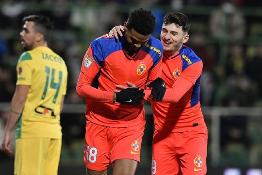 Malcom Edjouma a înscris, contra lui CS Mioveni, primul gol în tricoul FCSB-ului / Sursă foto: Cristi Preda (GSP)