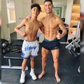 Cristiano Ronaldo, cu fiul cel mare în sala de forță // foto: Instagram @ Cristiano