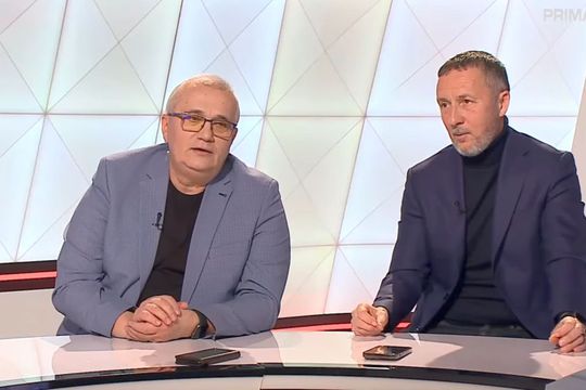 Emil Grădinescu a avut un derapaj în direct la TV despre Rapid, cu Mihai Stoica în studio, foto: captură Prima Sport