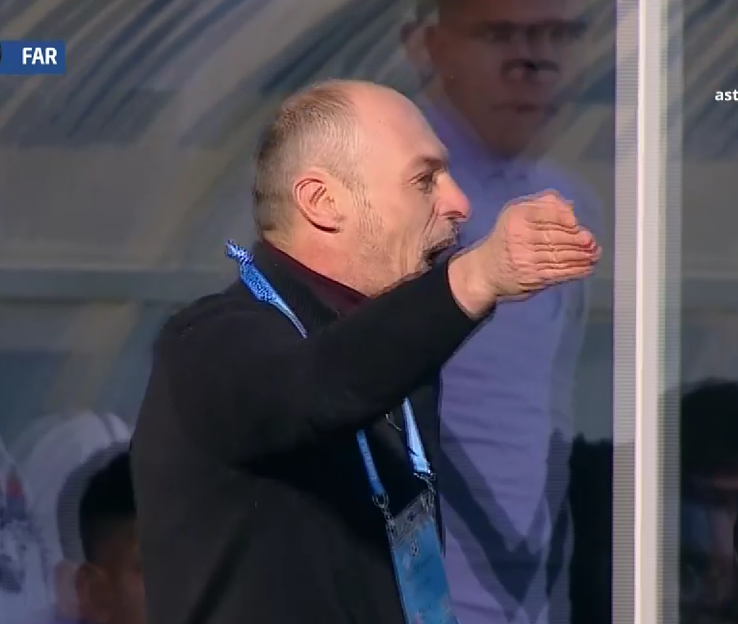 Bogdan Andone, eliminat în prima repriză din Argeș - Farul // Captură foto: Prima Sport 1