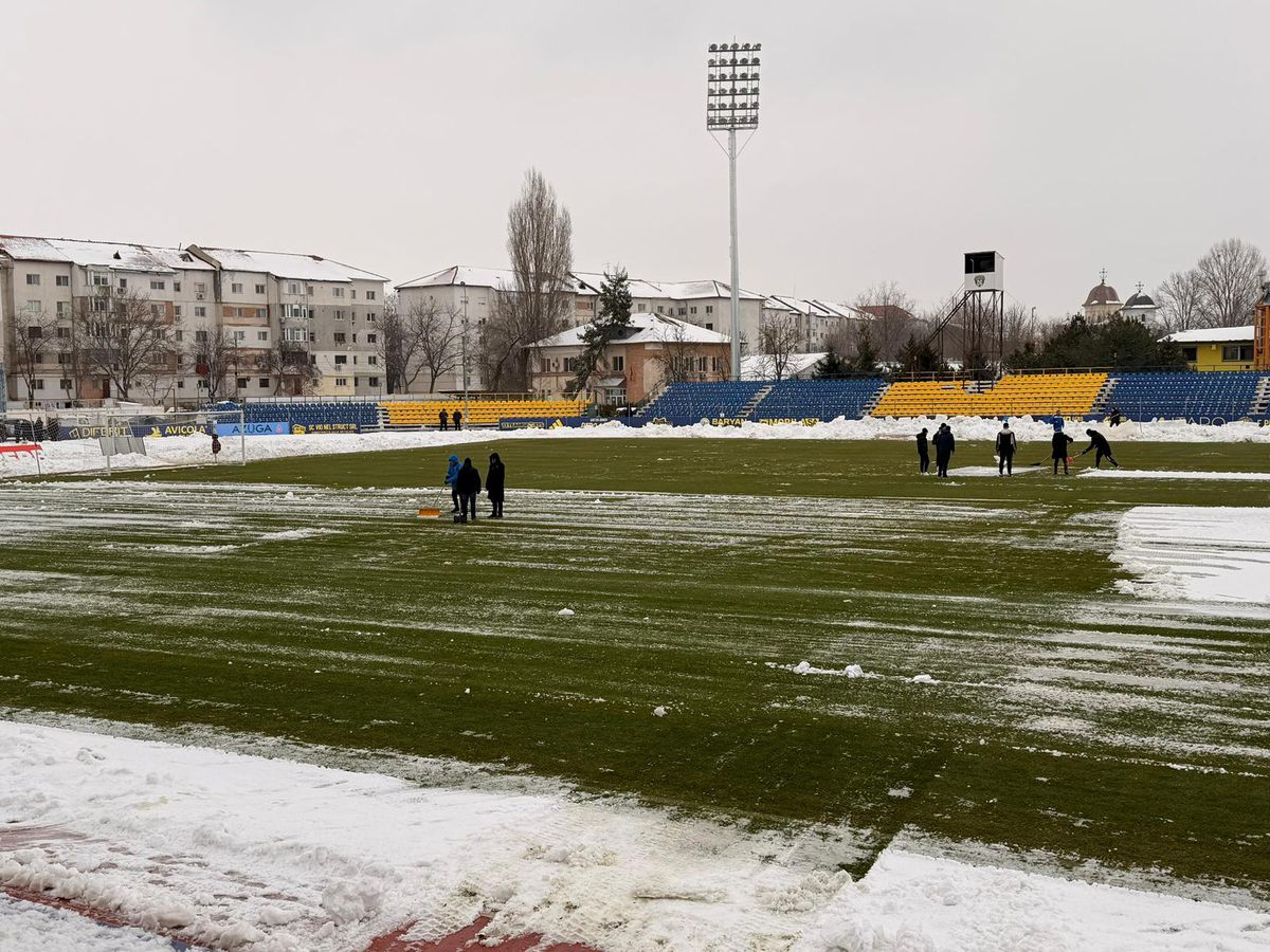 Stadionul din Slobozia, înaintea meciului cu Universitatea Craiova