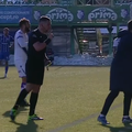 Bogdan Andone, eliminat în prima repriză din Argeș - Farul // Captură foto: Prima Sport 1