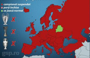 UPDATE Harta fotbalului oprit de coronavirus » Belarus, singura țară din Europa în care se mai joacă