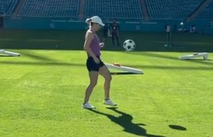 Simona Halep, de neoprit și cu mingea de fotbal! Jucătoarea de tenis a uluit pe stadionul din Miami: „Noul meu record”