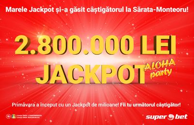 A lovit un Jackpot de peste 2.8 milioane de lei!