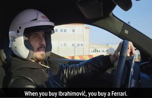 „Când îl cumperi pe Ibrahimovic, cumperi un Ferrari” » Zlatan, show pe circuitul de Formula 1, alături de Leclerc și Sainz