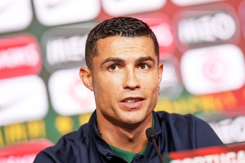 Cristiano Ronaldo, la conferința de presă // foto: Imago Images