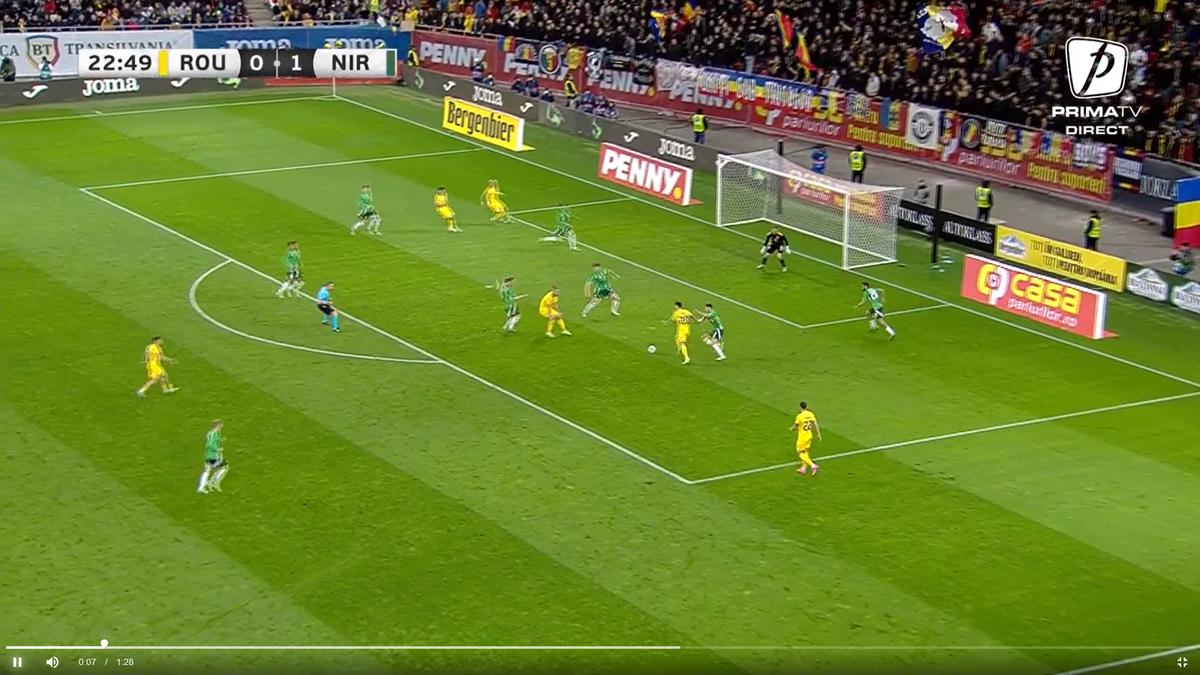 Dennis SuperMan » Cel mai în formă „tricolor” a marcat cu o „torpilă” în România - Irlanda de Nord