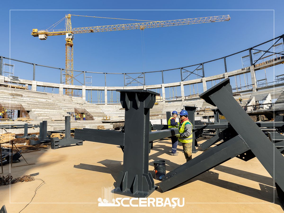 Imagini fabuloase cu viitoarea sală polivalentă din România! S-au folosit peste 50 de tone de metal