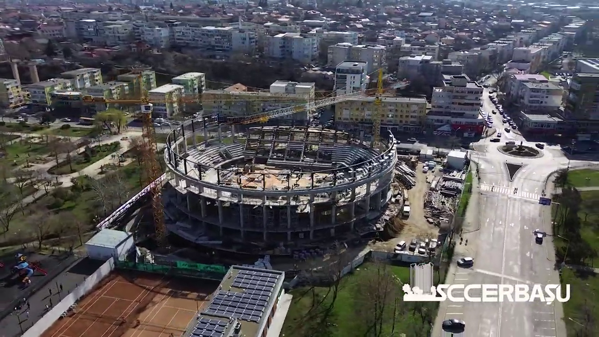 Imagini fabuloase cu viitoarea sală polivalentă din România! S-au folosit peste 50 de tone de metal