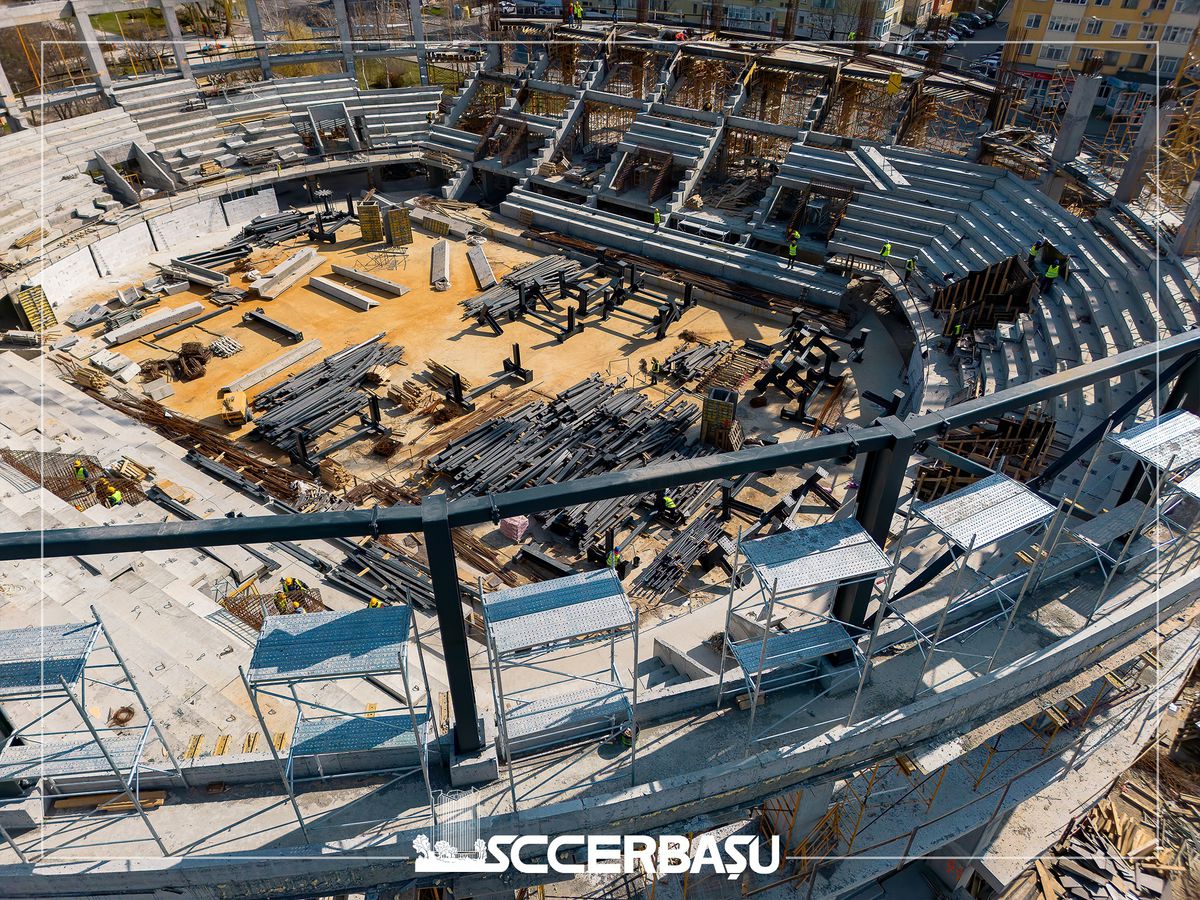 Imagini fabuloase cu viitoarea sală polivalentă din România! S-au folosit peste 50 de tone de metal