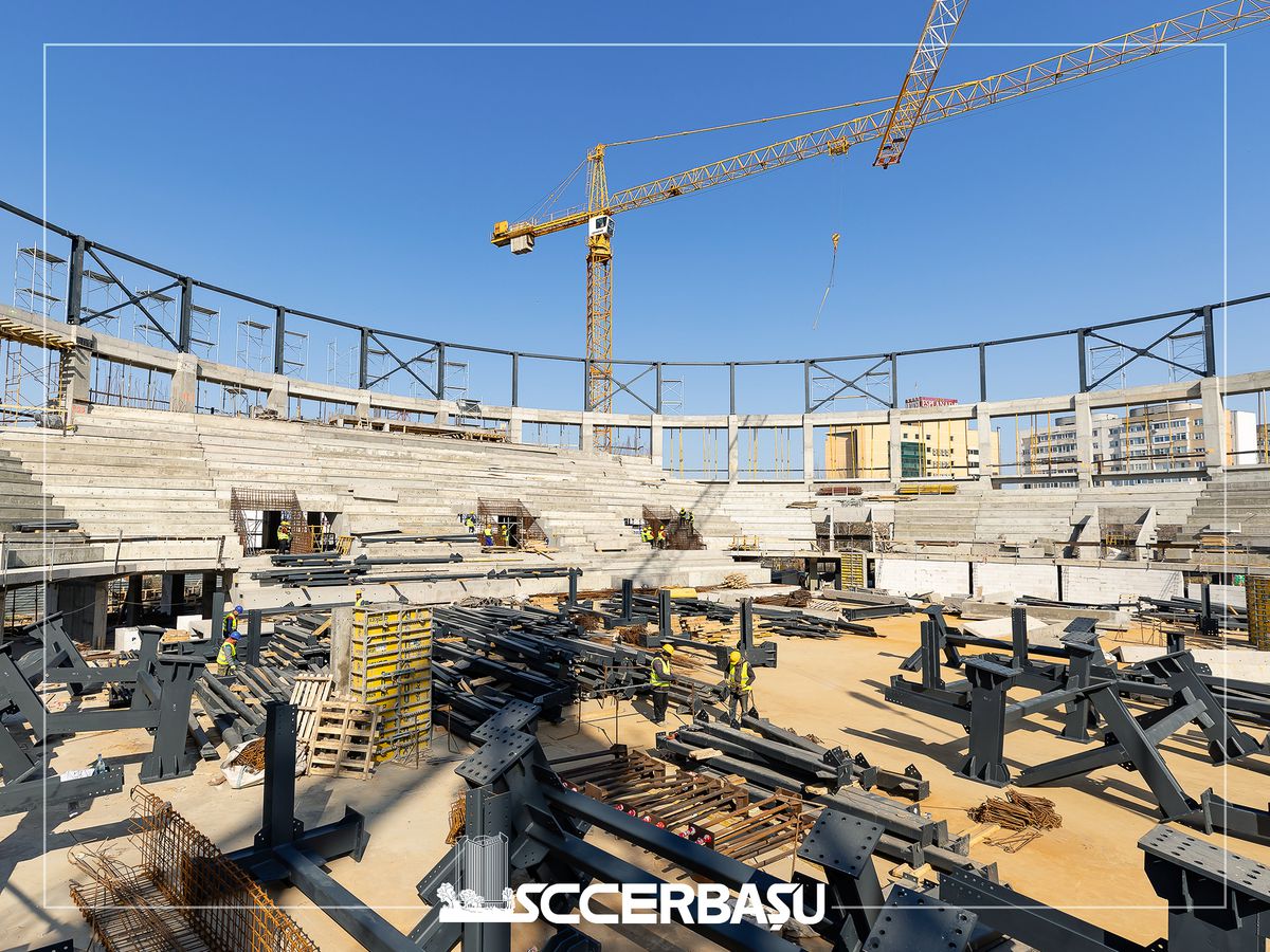 Imagini fabuloase cu viitoarea sală polivalentă din România! S-au folosit peste 50 de tone de metal