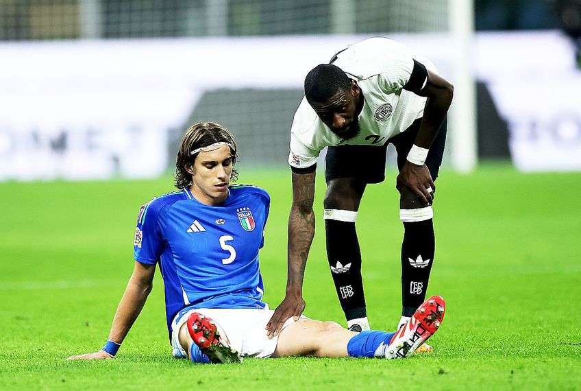 Riccardo Calafiori s-a accidentat în Italia - Germania // foto: Guliver/gettyimages