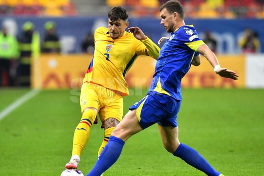 Andrei Rațiu, în România – Bosnia-Herțegovina, meci din preliminariile pentru Campionatul Mondial din 2026. FOTO: Cristi Preda (GSP.RO)