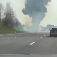 Autocar cu fani de la Manchester City, cuprins de flăcări // FOTO: X