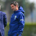 Cristi Chivu, la Appiano Gentile, împreună cu președintele lui Inter, Beppe Marotta
