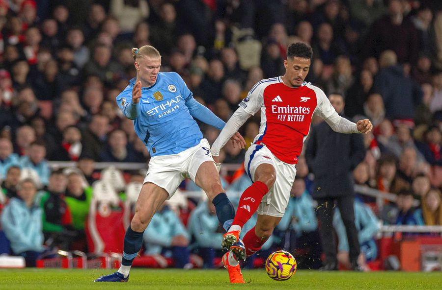 Erling Haaland și William Saliba / Foto: Imago Images Mikel Arteta a primit două lovituri după ce Arsenal a pierdut prima finală a sezonului: „E o accidentare la gambă”