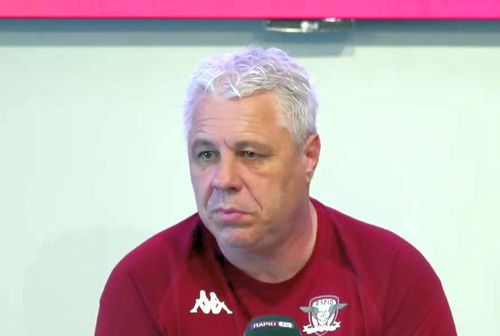 Marius Șumudică, antrenorul Rapidului, la conferința de presă premergătoare duelului din Cupa României Betano cu Hermannstadt