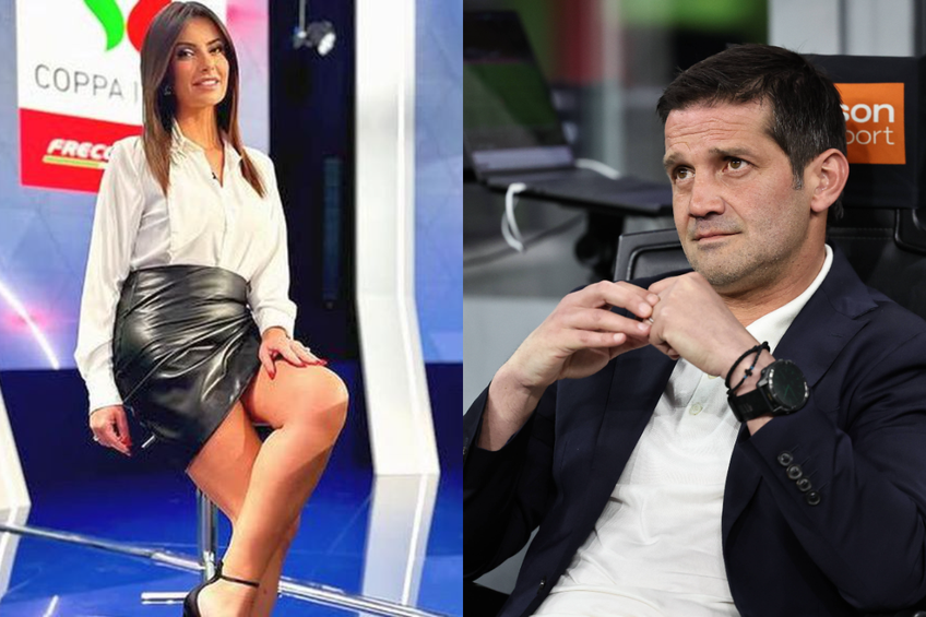 Cristi Chivu a râs în direct cu studioul Mediaset alături de moderatoarea Monica Bertini, după calificarea în finala Cupei Italiei