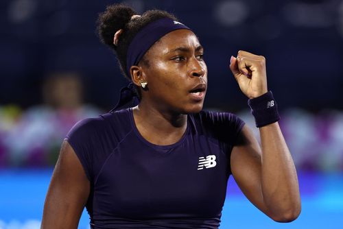 Coco Gauff sărbătorind un punct câștigat Foto: Guliver/GettyImages