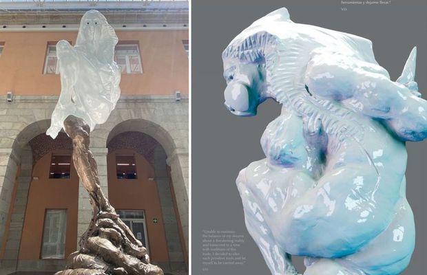 WTF?! Imagini HORROR în Spania! O sculptură dedicată victimelor COVID-19 a stârnit repulsie generală: „O fantomă care se c**ă!”