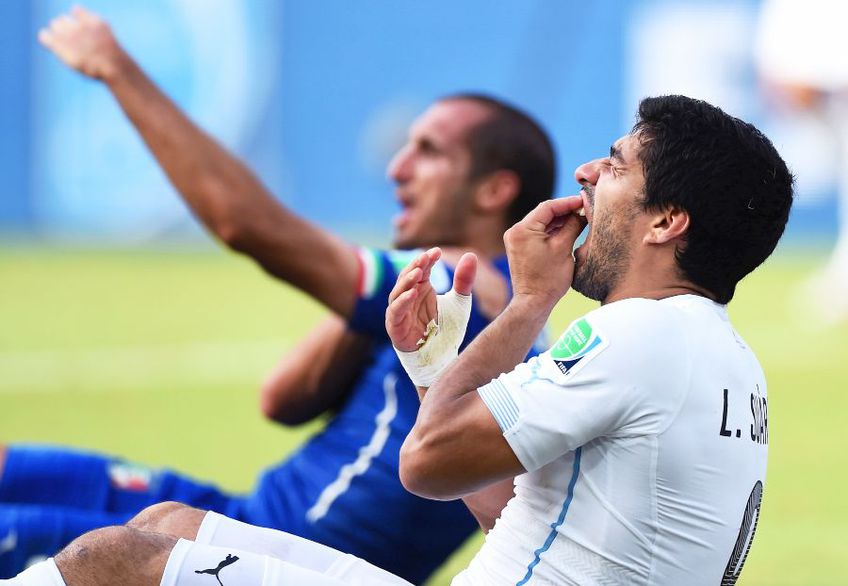 Luis Suarez, după ce l-a mușcat pe Chiellini, foto: Guliver/gettyimages