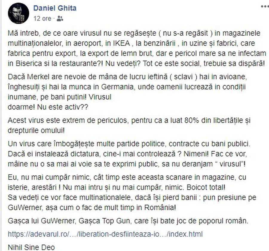 Luptătorul Daniel Ghiță anunță că boicotează magazinele și se revoltă: „Dacă Merkel are nevoie de mâna de lucru ieftină, sclavi, hai în avioane!”