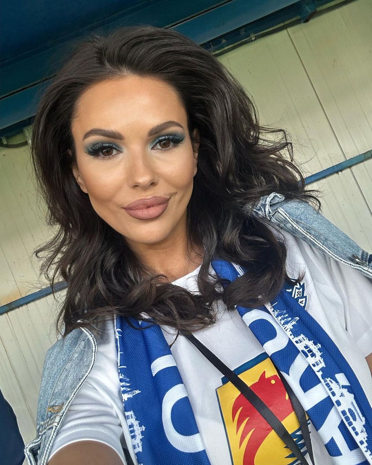 Andreea Bododel în tribune la Farul - Rapid