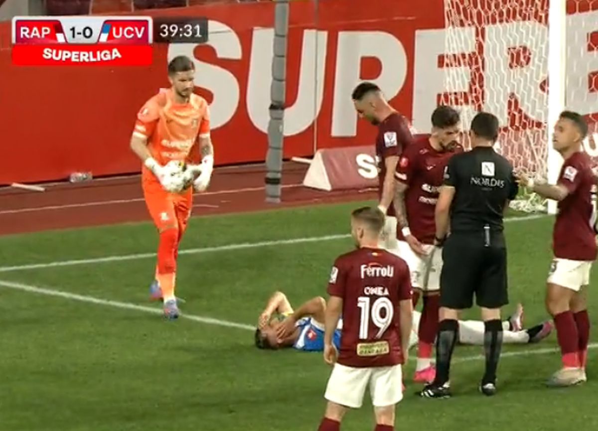 „Hoțule, hoțule!” » Două penalty-uri și o eliminare contestate puternic în Rapid - CSU Craiova