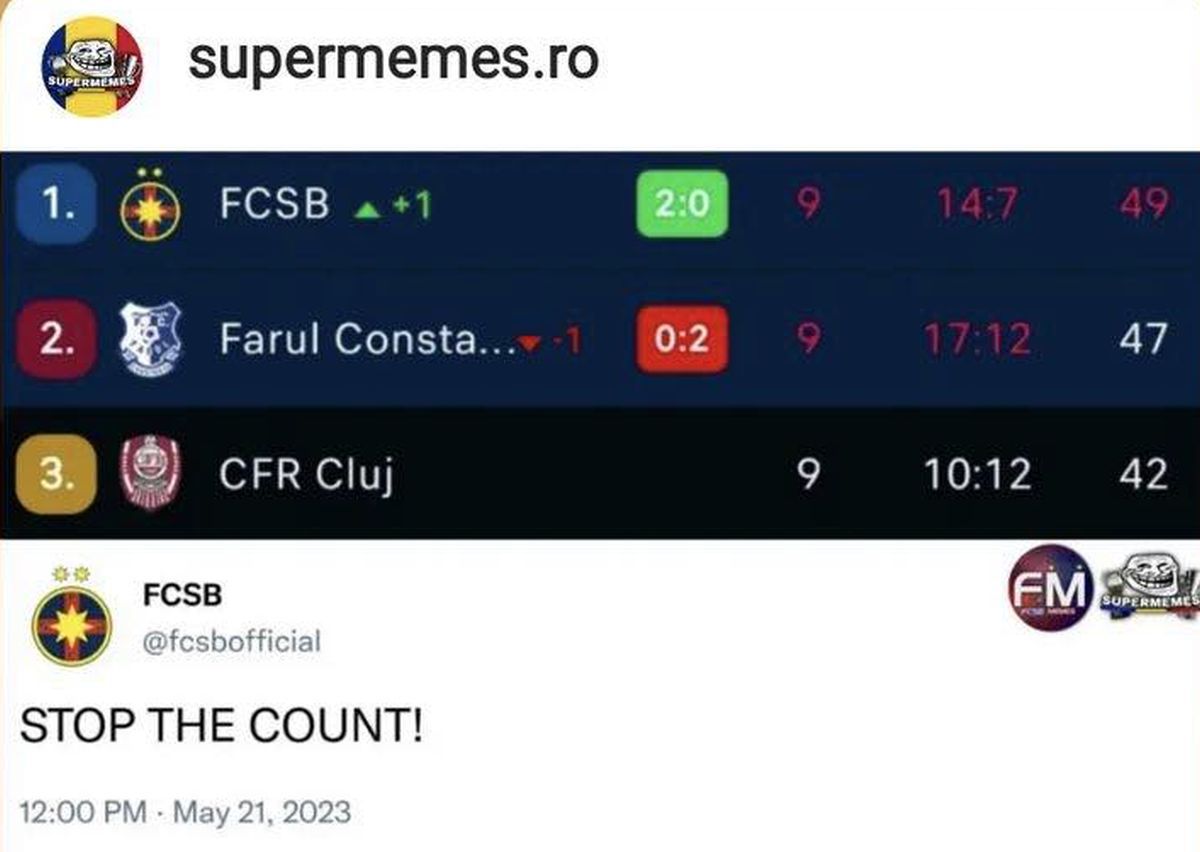 Gata, s-a făcut fuziunea :) » Cele mai tari meme-uri după drama trăită de FCSB cu Farul: „decizia” lui Becali și noul „viciu” al lui Hagi