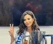 Andreea Bododel în tribune la Farul - Rapid