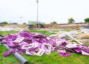 Dispare o lume! GSP a intrat pe șantierul de pe „Dan Păltinișanu” » 50 de imagini la zi cu stadionul istoric din vestul țării: „Monumentalul” e de nerecunoscut