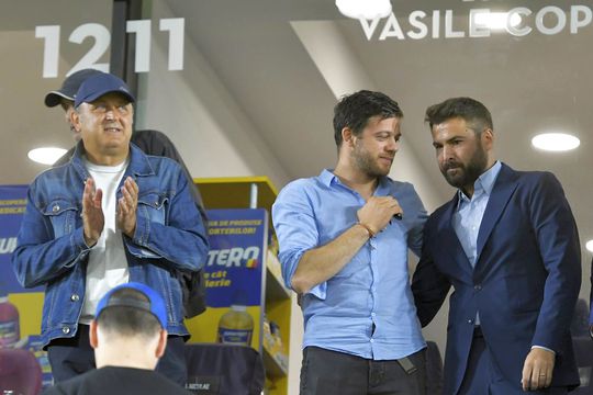 Adrian Mutu și acționarii Rapidului, Dan Șucu și Victor Angelescu // FOTO: Imago