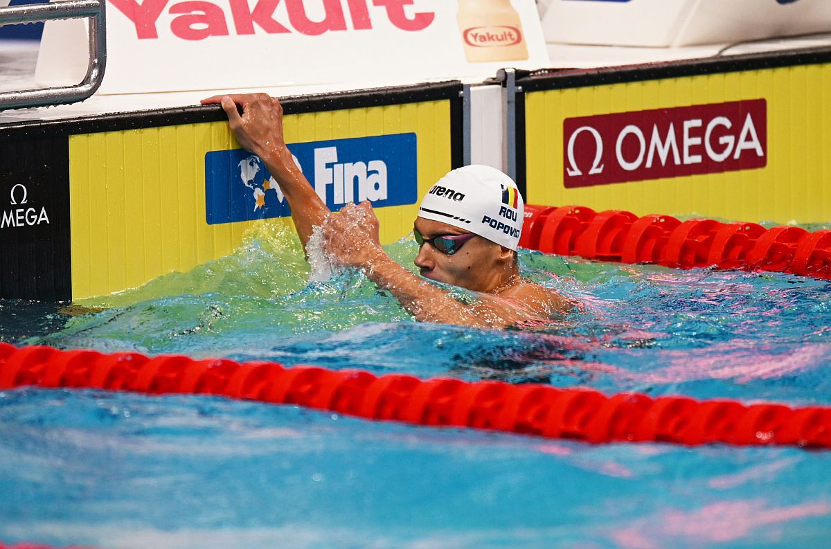 DUBLĂ ISTORICĂ! David Popovici câștigă AURUL la 100m, după un finiș incredibil!