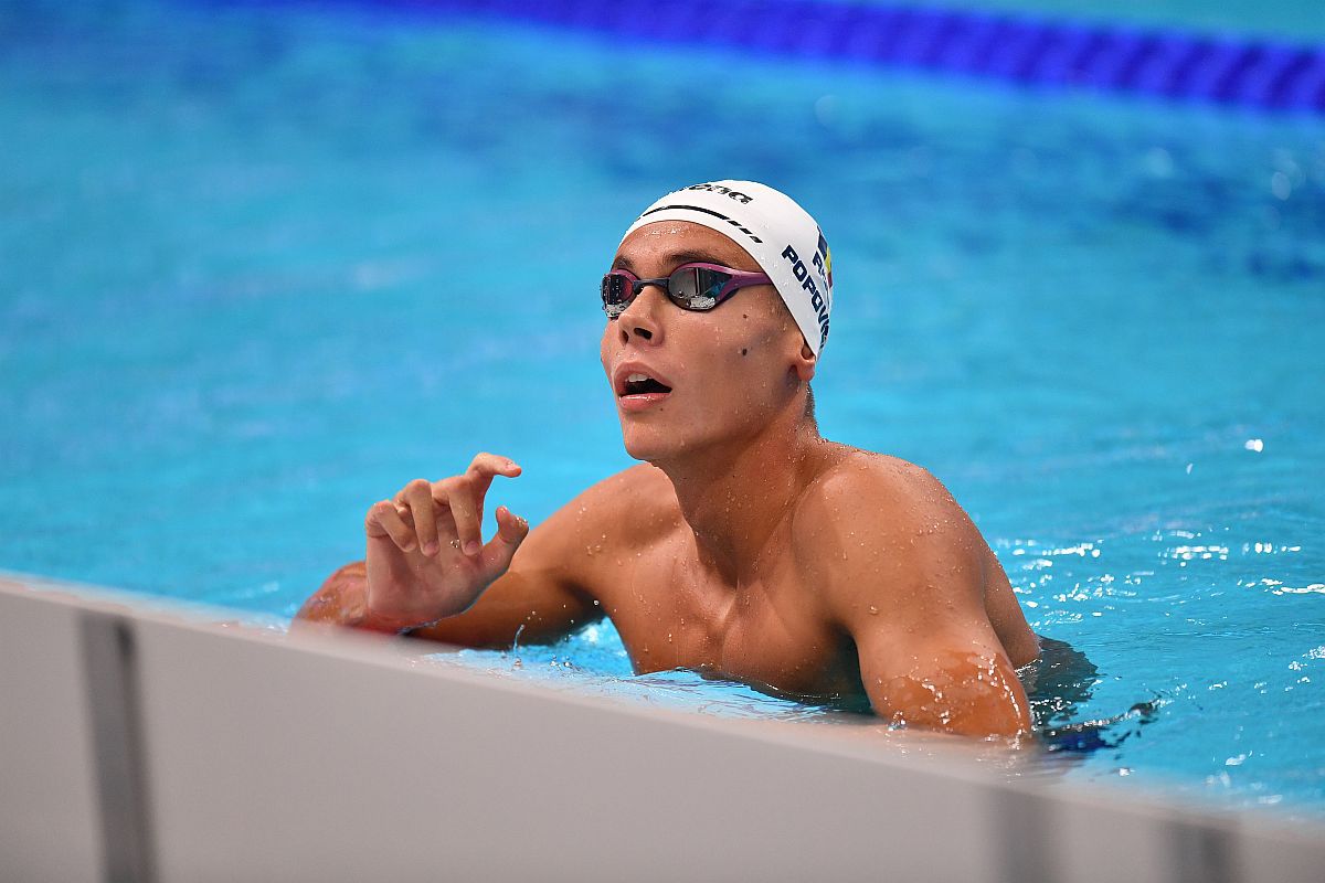 David Popovici, ultimul antrenament înainte de finala la 100m liber