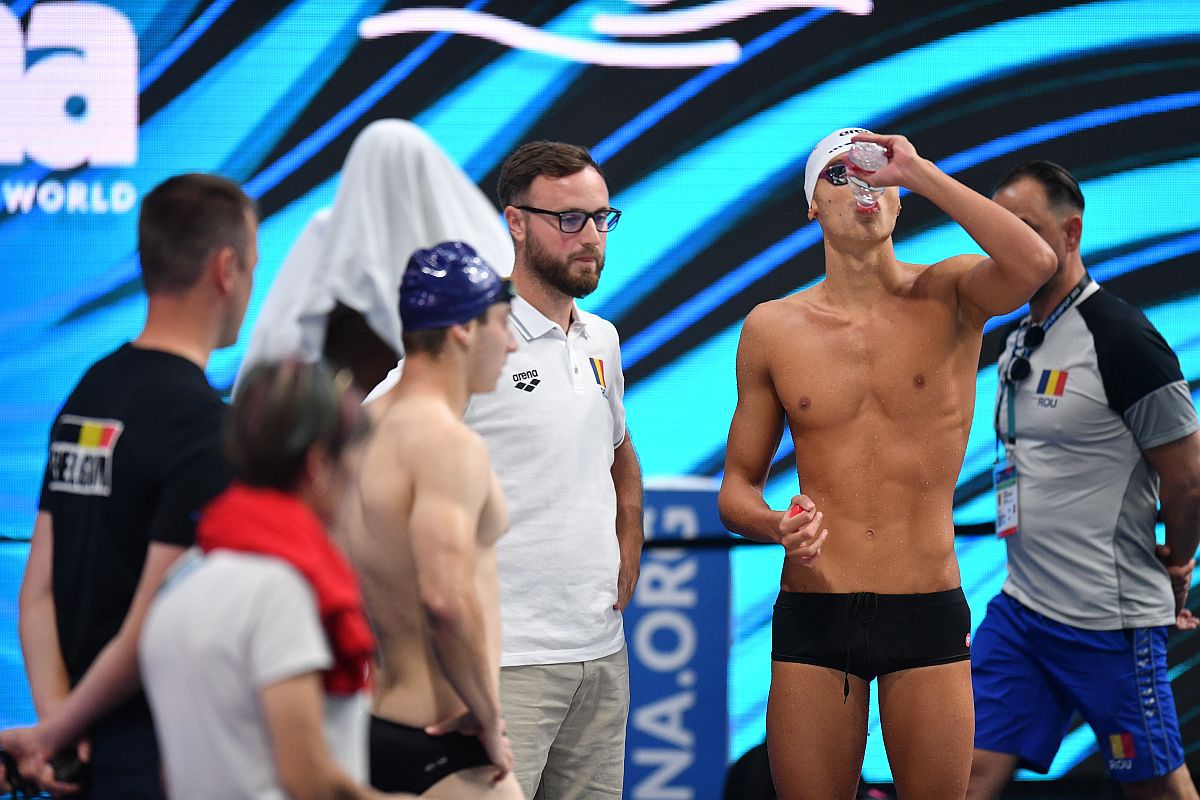 David Popovici, ultimul antrenament înainte de finala la 100m liber